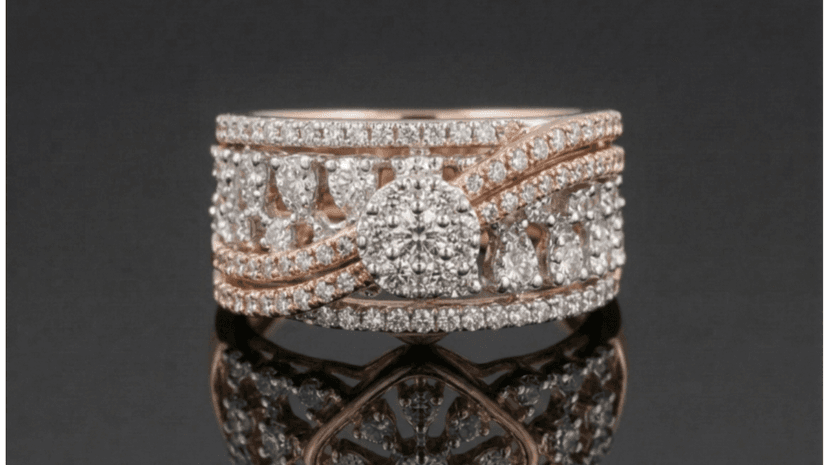 Premium Intersecting Cluster Diamond Ring - Jaipur Jewellers